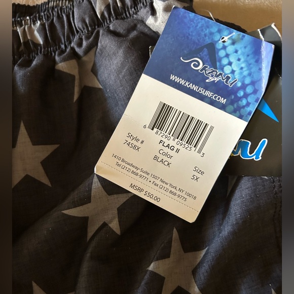 Kanu Surf Swim Shorts Black American Flag Design Lightweight Quick Dry 5X New - Picture 3 of 10